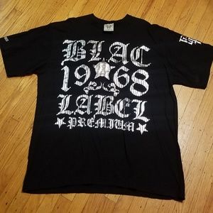 Blac Label Spell Out T-Shirt | Black Silver | 4XL